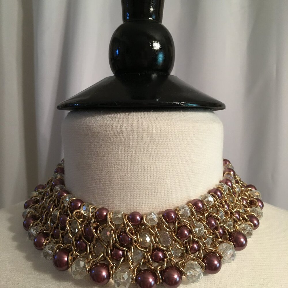 Necklace /Choker with Crystals and Beads             DISCOUNTED SHIPPING